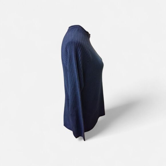 Eileen Fisher Small Blue Cable Knit Sweater Organic Cotton Sustainable - Picture 4 of 8